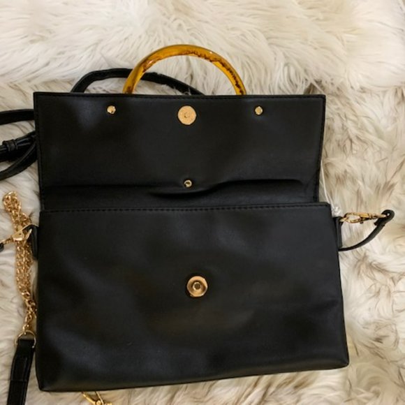 KAARI Blue Crossbody Black Purse with two Shoulder straps - Picture 10 of 12